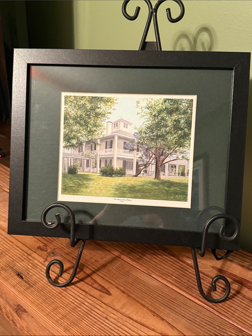 Framed Home Art Print in Dark Green and Black